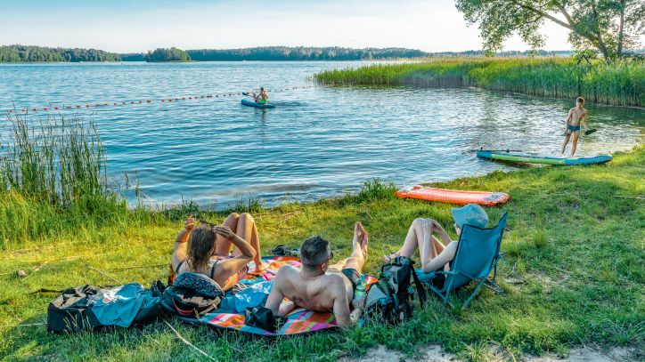 Plaża Korektywa, jezioro Bełdany
